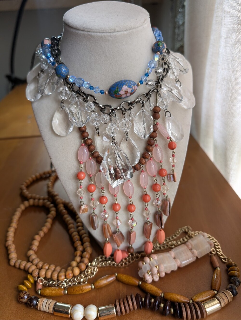 Vintage Beaded Jewelry Bundle | 5 Necklaces + Bracelet | boho lot